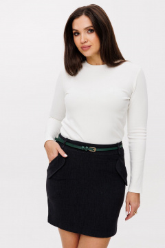 Полупрозрачный трикотажный джемпер из сетки с длинным рукавом Anelli 1339 серый - фото 1