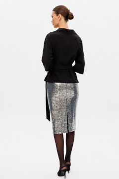 Блуза прилегающая и юбка с разрезом и вытачками Ларс Стиль 998 - фото 5