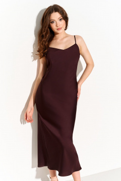 Демисезонный костюм из текстиля и шёлк-сатина с платьем и жакетом FOXY FOX 1700 бежевый - фото 5