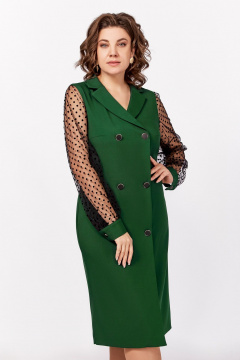 Зеленое нарядное платье из сетки с фигурным отрезом Swallow 796.2 зеленый_изумруд - фото 5