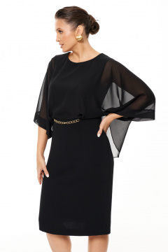 Платье из смесовой ткани для торжественных мероприятий Панда 209880w черный - фото 2