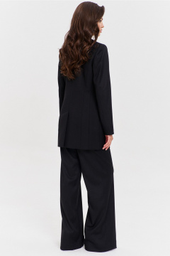 Классический костюм жакет и брюки с тканевыми деталями RINKA 1331 черный - фото 3