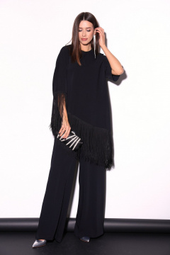 Комбинированный комплект блузки и брюк с ассиметричным низом LM К5015 - фото 3