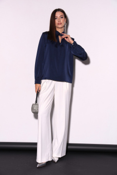 Комплект из струящейся блузки и широких брюки с складками LM К5012 - фото 4