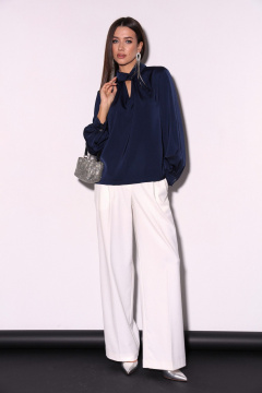 Комплект из струящейся блузки и широких брюки с складками LM К5012 - фото 1