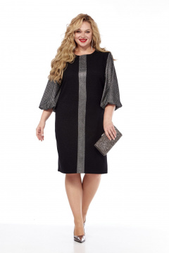 Стильное платье с колоколом из вискозы и текстиля в нарядном стиле Элль-стиль 2341 - фото 3