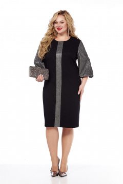 Стильное платье с колоколом из вискозы и текстиля в нарядном стиле Элль-стиль 2341 - фото 2