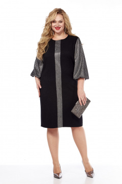 Стильное платье с колоколом из вискозы и текстиля в нарядном стиле Элль-стиль 2341 - фото 1