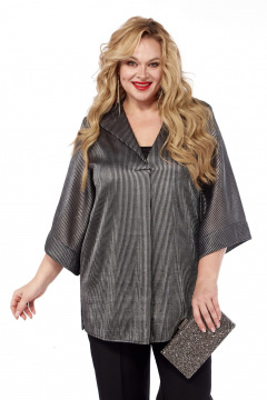 Стильная блуза из струящейся ткани с V-образным вырезом и длинным рукавом Элль-стиль 2344а - фото 4