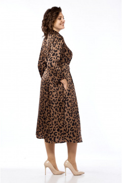 Платье полуприлегающего силуэта с рубашечным воротником VIA-Mod 639 лео - фото 4