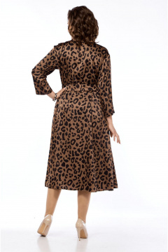 Платье полуприлегающего силуэта с рубашечным воротником VIA-Mod 639 лео - фото 3