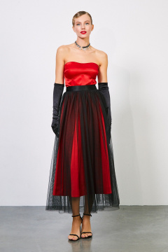 Топ-корсет из атласа с косточками и молнией, прилегающего силуэта Rivoli 2416.3 - фото 3