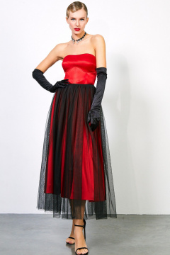 Топ-корсет из атласа с косточками и молнией, прилегающего силуэта Rivoli 2416.3 - фото 1