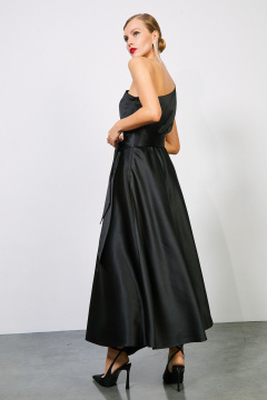 Платье из атласа с асимметричным вырезом и запахом Rivoli 7173 - фото 4