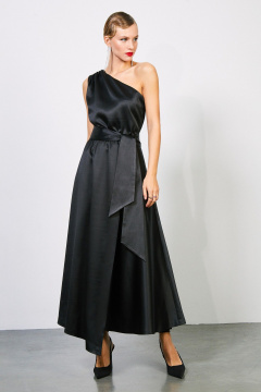 Платье из атласа с асимметричным вырезом и запахом Rivoli 7173 - фото 2