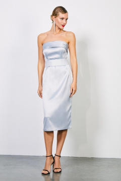 Платье из атласа с разрезом и широким корсетом Rivoli 7176.1 - фото 1