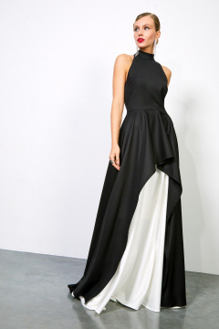 Платье из текстиля с воротником-стойкой и асимметричной юбкой Rivoli 7177.1 - фото 5