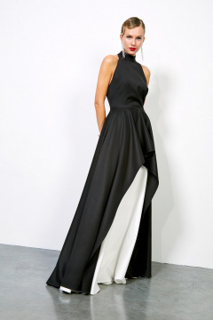 Платье из текстиля с воротником-стойкой и асимметричной юбкой Rivoli 7177.1 - фото 4