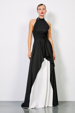 Платье из текстиля с воротником-стойкой и асимметричной юбкой Rivoli 7177.1 - фото 2