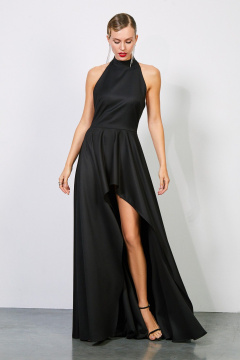 Платье из текстиля с воротником-стойкой и асимметричным кроем Rivoli 7178 - фото 1