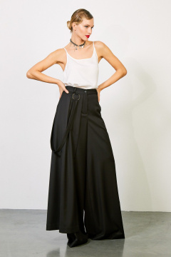 Черные брюки с расширенным силуэтом, декором и карманами Rivoli 5234 - фото 2