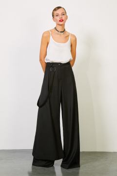 Черные брюки с расширенным силуэтом, декором и карманами Rivoli 5234 - фото 1