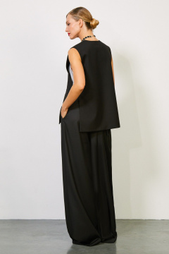 Жилет двухслойный полуприталённый со смещенной застёжкой Rivoli 8054 чёрный - фото 3