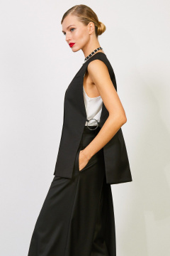 Жилет двухслойный полуприталённый со смещенной застёжкой Rivoli 8054 чёрный - фото 2