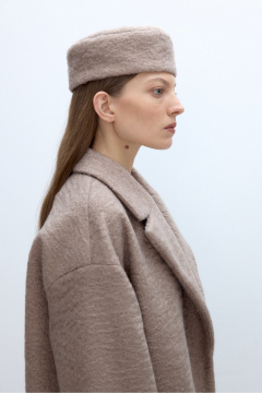 Бежевое демисезонное пальто с поясом и прорезными карманами PiRS 5673 бежевый - фото 4