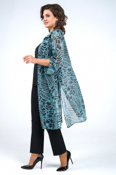 Блуза, брюки и туника из шифона и текстиля в стиле casual Alani Collection 2153 мятный - фото 2