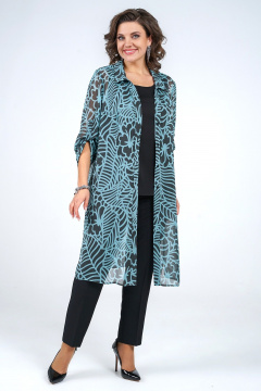 Блуза, брюки и туника из шифона и текстиля в стиле casual Alani Collection 2153 мятный - фото 1