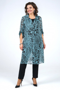 Блуза, брюки и туника из шифона и текстиля в стиле casual Alani Collection 2153 мятный - фото 3