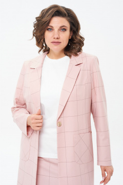 Деловой 3-предметный комплект: жакет, юбка, блуза Rishelie 837 нежно-розовый - фото 5