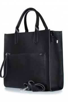Стильная черная сумка из экокожи на каждый день Galanteya 35324.24с1191к45 черный - фото 1