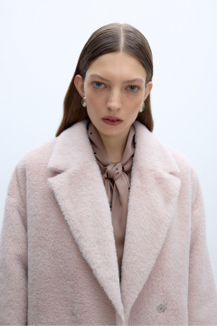 Пальто из искусственного меха прямое свободное PiRS 5702 розовый - фото 2