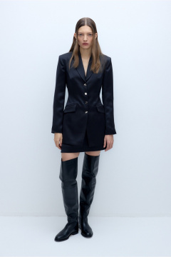 Костюм 2-ка жакет и юбка из атласа PiRS 5704 черный - фото 4