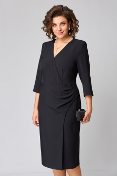 Черное платье с асимметричным вырезом и стразами Орхидея 1497 - фото 5