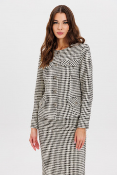 Деловой комплект из текстиля с зауженной юбкой и жакетом Ларс Стиль 1007 - фото 2