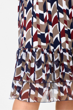 Мультиколорное платье из трикотажа и экокожи для любого события DaLi 4425.1 мультиколор - фото 3