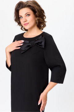 Классическое платье из текстиля с украшениями DaLi 7014 черный - фото 2