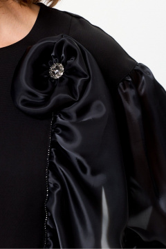 Черный нарядный костюм из текстиля с удлиненными брюкcombined DaLi 7015.2 чёрный - фото 4