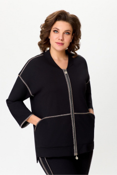 Брюки и жакет из трикотажа для повседневного стиля DaLi 5730.2 черный - фото 2