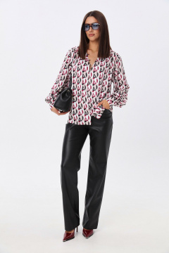 Модная блуза из ткани с геометрическим принтом и V-вырезом LM ВИ1621 геометрия - фото 5