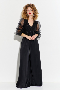 Нарядный костюм из трикотажа с блузой и брюками-юбкой Euromoda 574 - фото 1