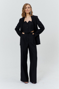 Круглый укороченный жилет с фигурной линией низа для повседневных образов COCKTAIL M105-1 черный - фото 5