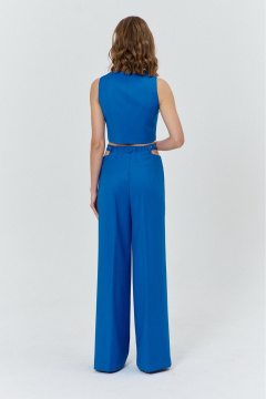 Круглос着ный укороченный жилет с рельефами для стильных повседневных образов COCKTAIL M105-2 синий - фото 5