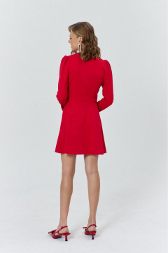 Платье с вырезом «сердечко» и декоративным брошью для особых случаев COCKTAIL M108-2 красный - фото 3