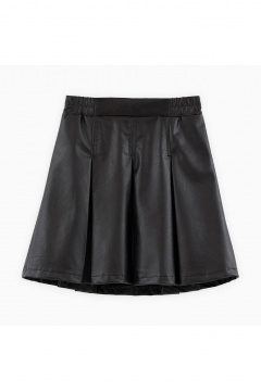 Юбка трапециевидная из эко-кожи с эластичным поясом Bell Bimbo 243223 черный - фото 1