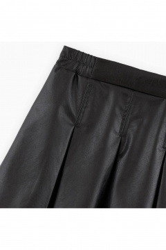 Юбка трапециевидная из эко-кожи с эластичным поясом Bell Bimbo 243223 черный - фото 2