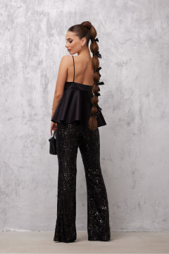 Брюки клеш из пайеточной ткани с застежкой в боковом шве Vesnaletto 4067 - фото 5